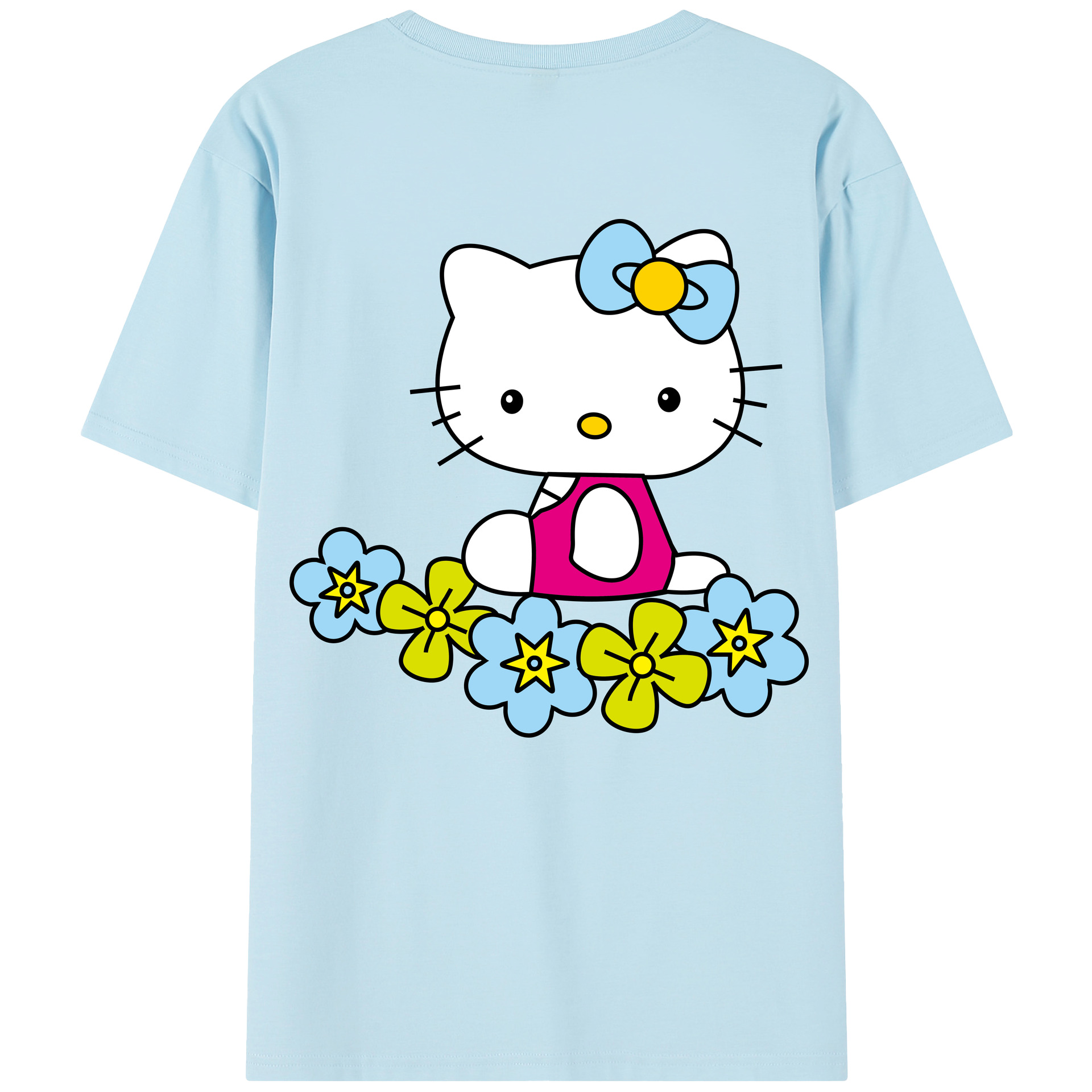 （画像用） Hello Kitty ハローキティ 綿100％半袖Tシャツ（背面プリント）
